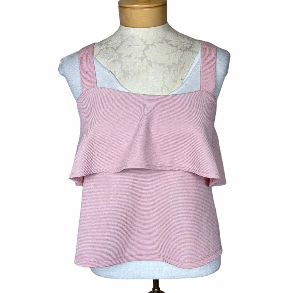 Madewell Texture & Thread Tiered Tank Top Pink XS